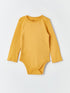 LC Waikiki Crew Neck Long Sleeve Patterned Baby Girl Snap Fastener Body 2 Pack